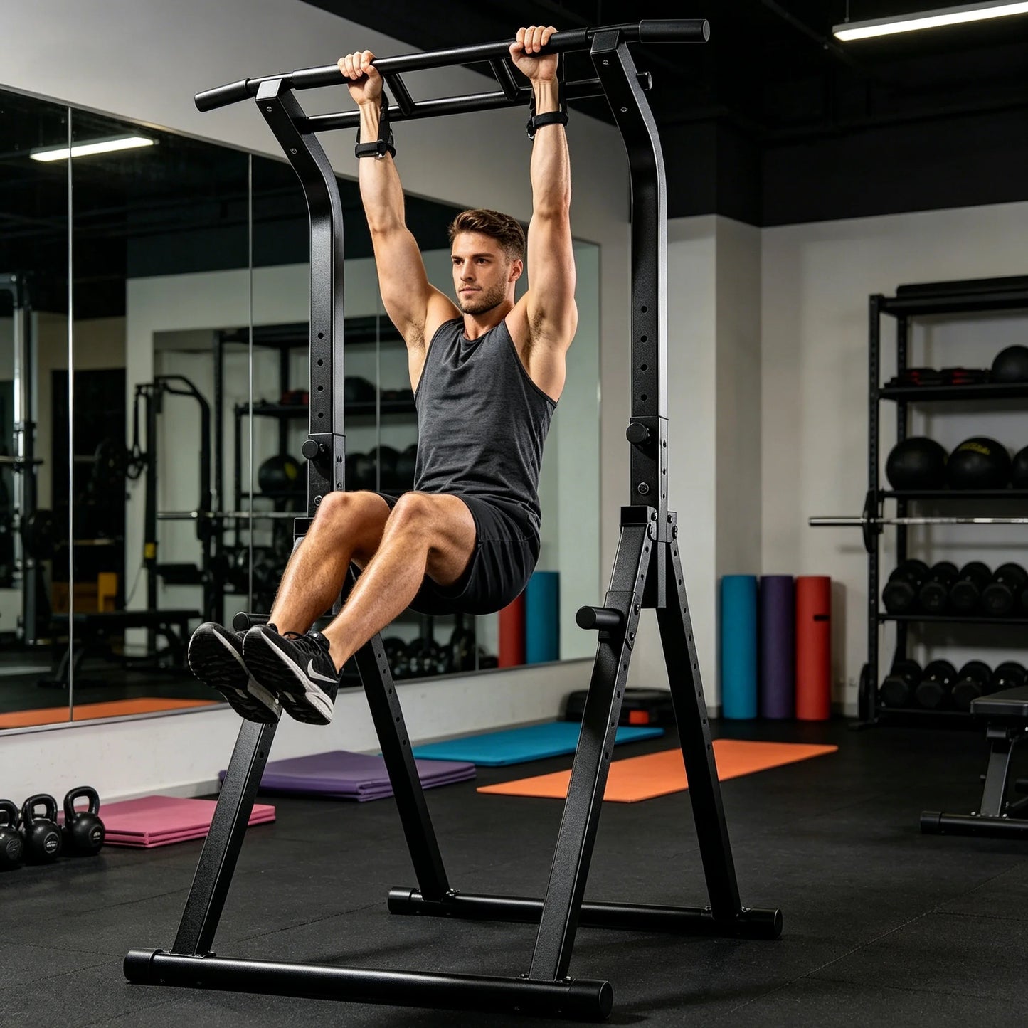 Pull up & Dip Bar Station, Multi-Function Home Gym Strength Training Equipment for Men & Women Muscle Building