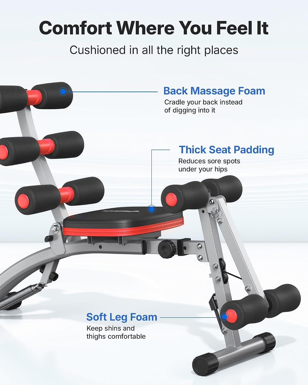 Ab Machine, Adjustable Ab Trainer, Sit up Exercise Equipment 300LBS | Multi-Functional Adjustable Ab Workout Bench, Home Gym Equipment, Automatic Rebound, Core Ab Training