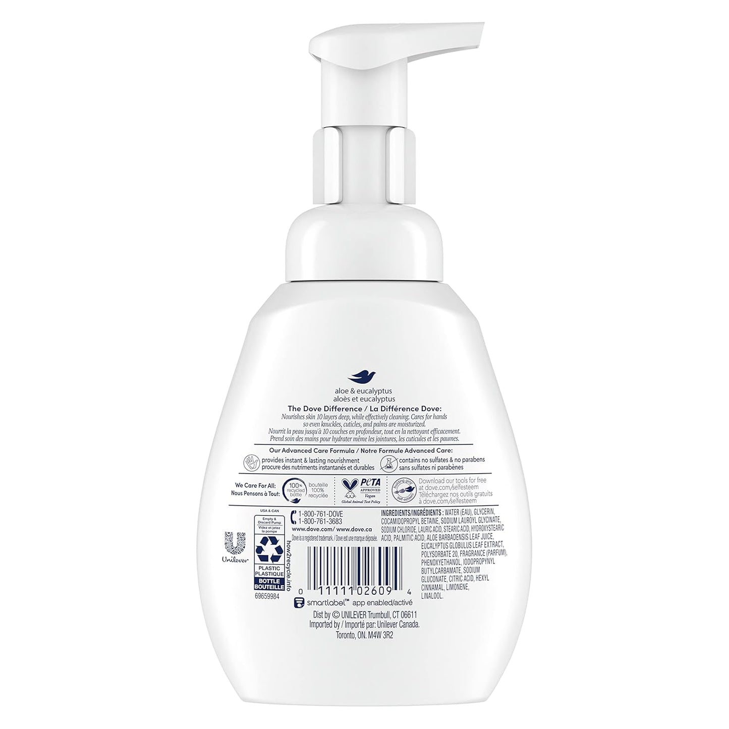 Dove Foaming Hand Wash Aloe & Eucalyptus Protects Skin 4 Count 10.1 Oz | for Frequent Handwashing, Helps Protect from Dryness, with Aloe and Eucalyptus, for the Sink, Aloe & Eucalyptus