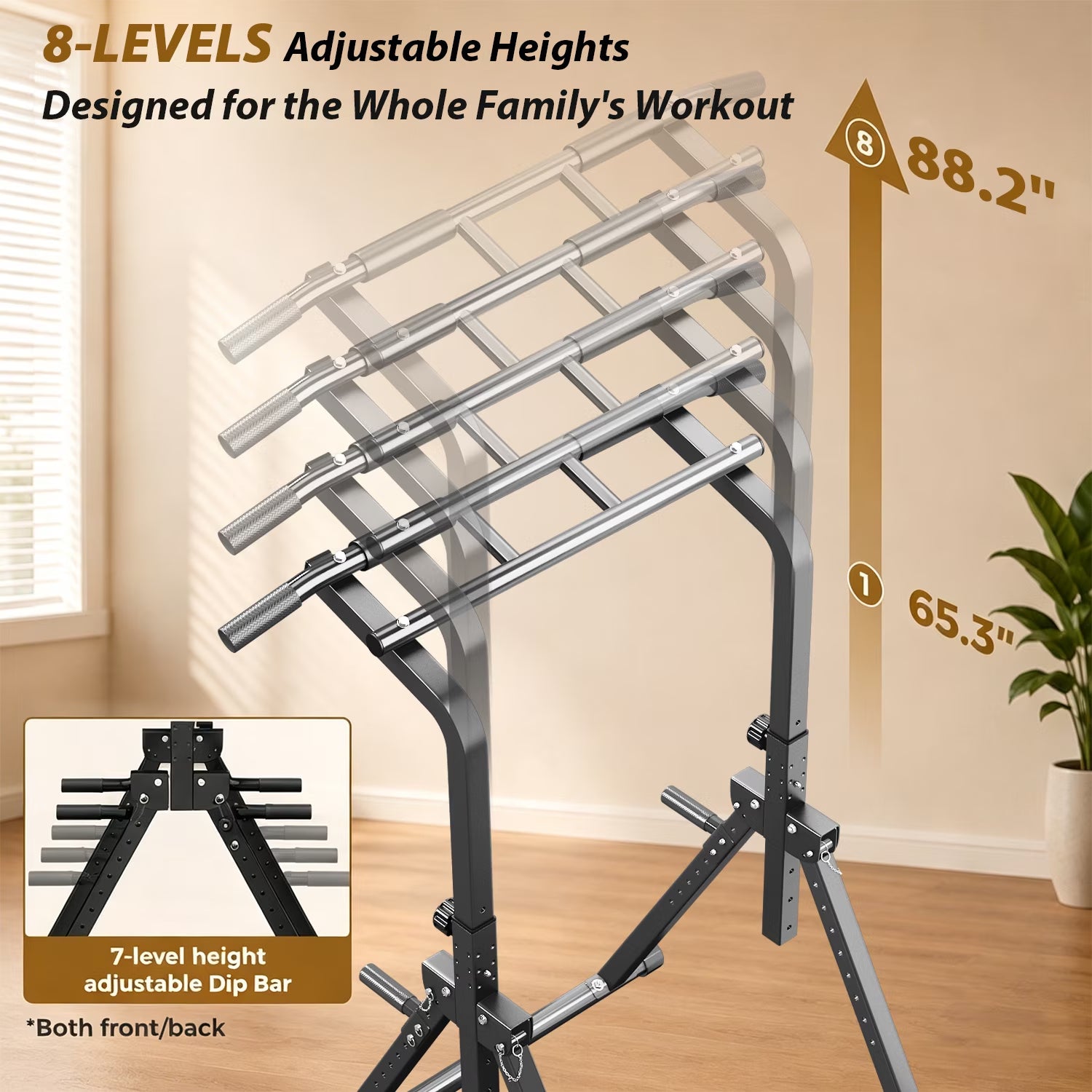 Pull up & Dip Bar Station, Multi-Function Home Gym Strength Training Equipment for Men & Women Muscle Building