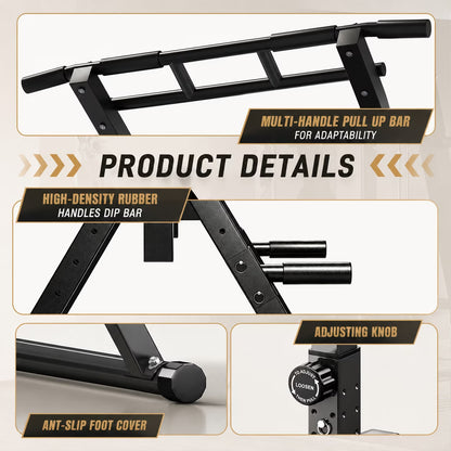 Pull up & Dip Bar Station, Multi-Function Home Gym Strength Training Equipment for Men & Women Muscle Building