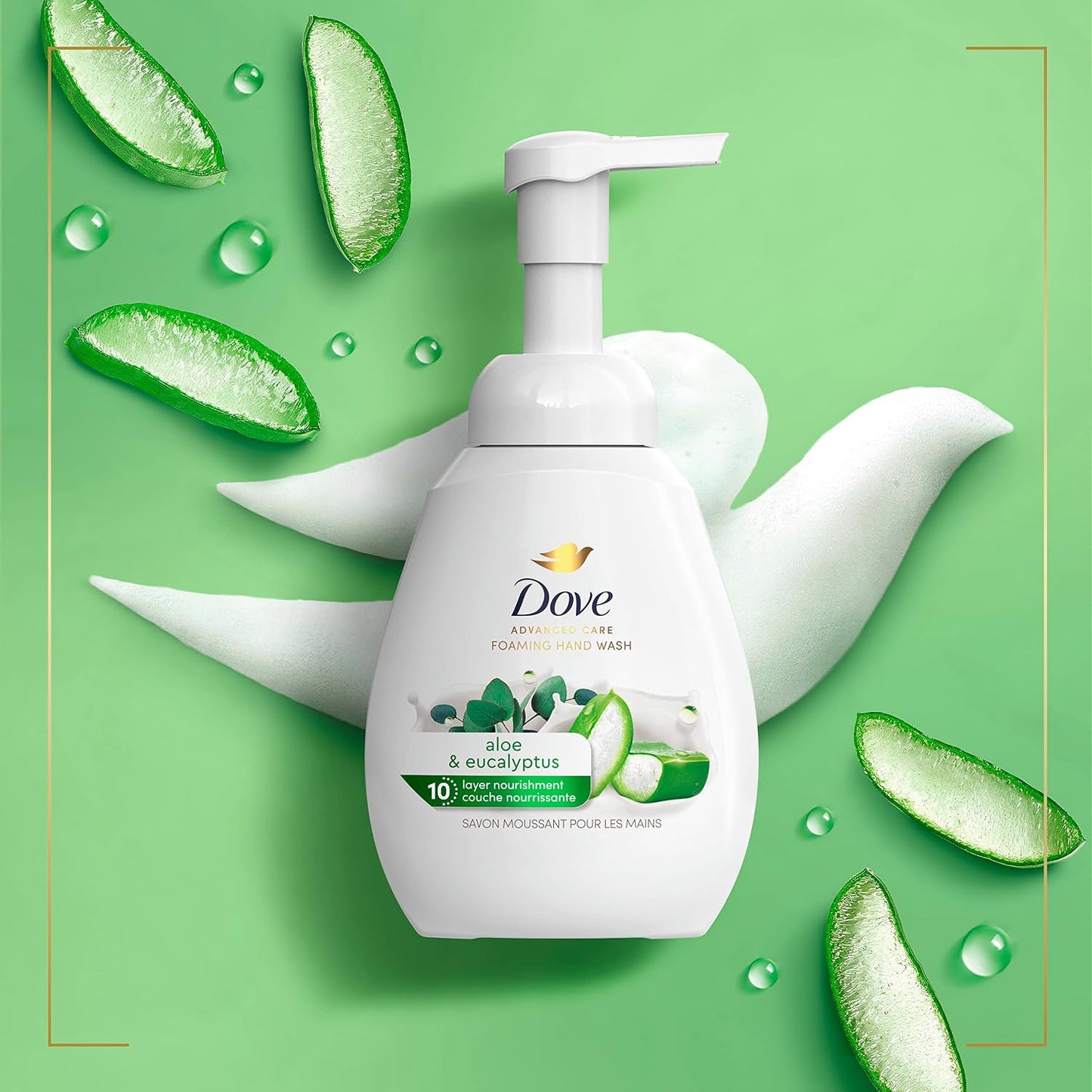Dove Foaming Hand Wash Aloe & Eucalyptus Protects Skin 4 Count 10.1 Oz | for Frequent Handwashing, Helps Protect from Dryness, with Aloe and Eucalyptus, for the Sink, Aloe & Eucalyptus