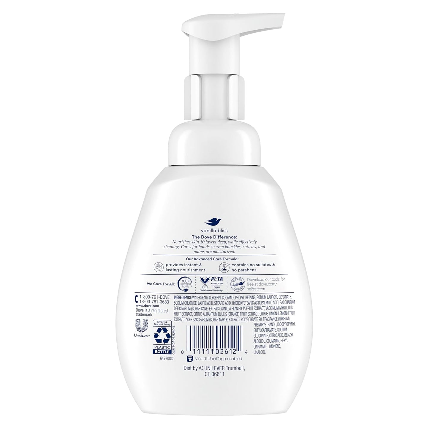 Dove Warm Vanilla & Sugar Cane Protects Skin from Dryness Foaming Hand Wash More Moisturizers than the Leading Ordinary Hand Soap, 10.1 Oz