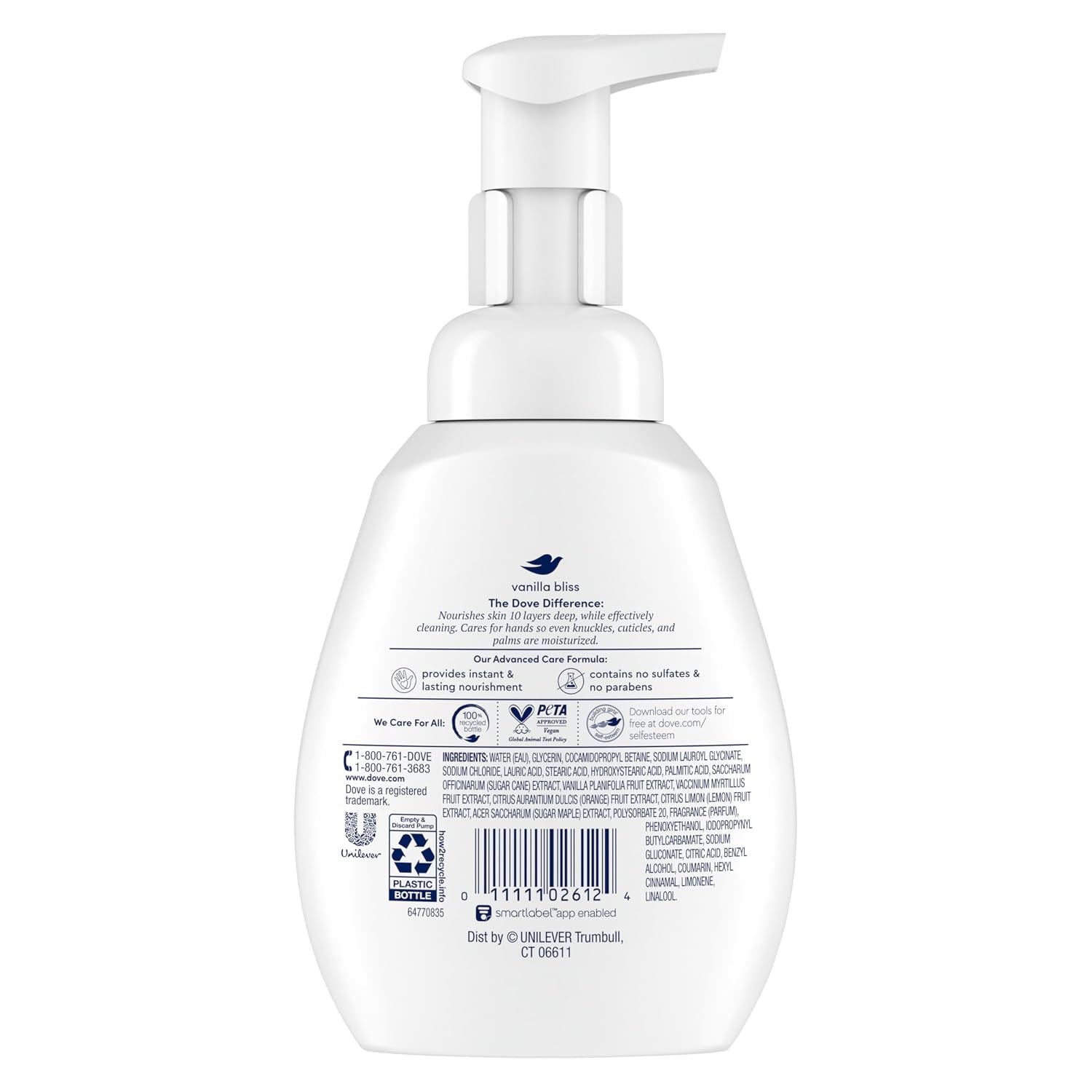 Dove Warm Vanilla & Sugar Cane Protects Skin from Dryness Foaming Hand Wash More Moisturizers than the Leading Ordinary Hand Soap, 10.1 Oz