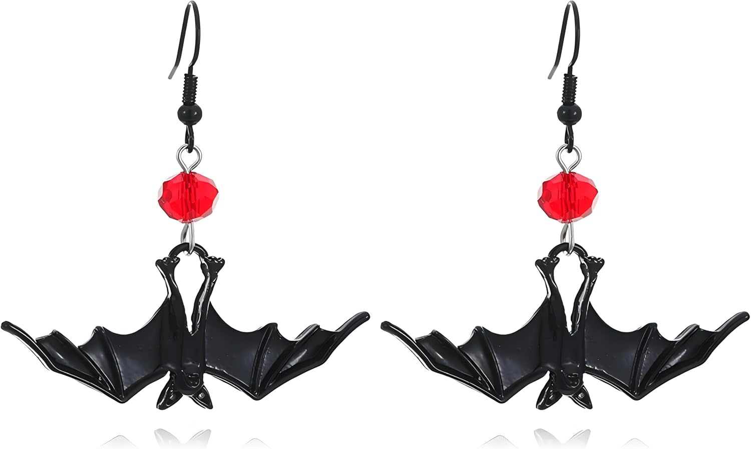Gothic Bat Earrings for Women Black Red Crystal Spider Earring Punk Vampire Earrings Halloween Cosplay Party Jewelry