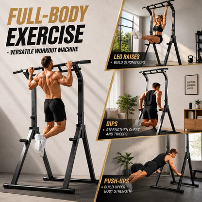 Pull up & Dip Bar Station, Multi-Function Home Gym Strength Training Equipment for Men & Women Muscle Building