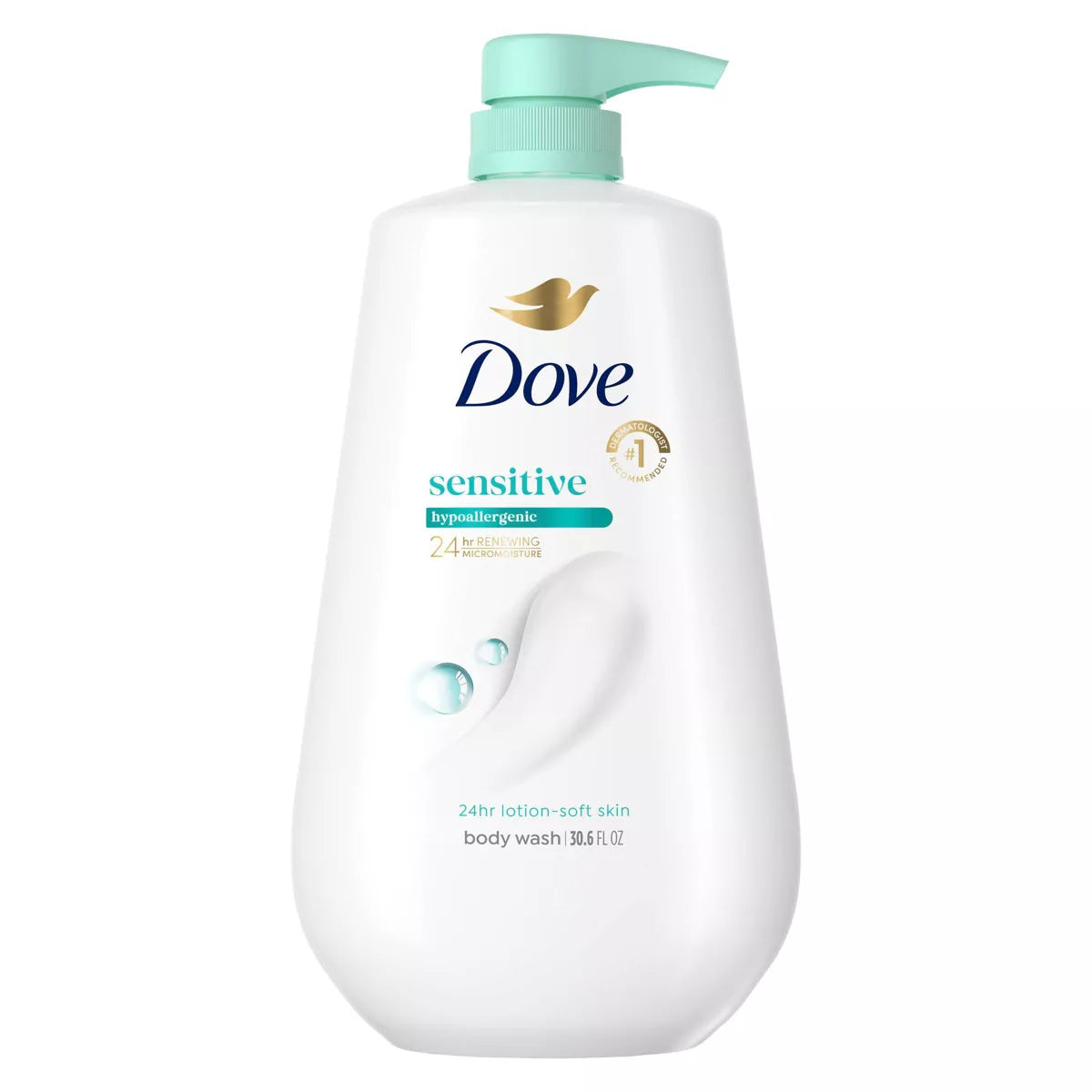 Dove Beauty Sensitive Skin Body Wash Pump 24Hr Lotion-Soft Skin