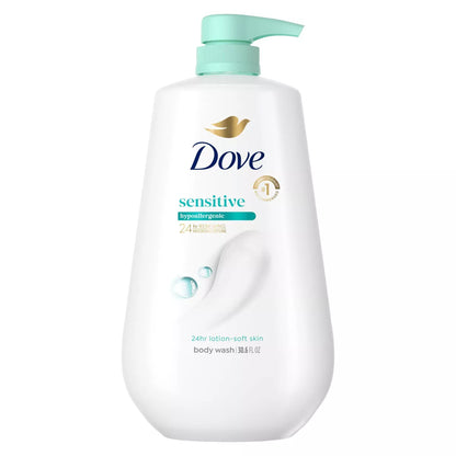Dove Beauty Sensitive Skin Body Wash Pump 24Hr Lotion-Soft Skin