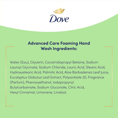 Dove Foaming Hand Wash Aloe & Eucalyptus Protects Skin 4 Count 10.1 Oz | for Frequent Handwashing, Helps Protect from Dryness, with Aloe and Eucalyptus, for the Sink, Aloe & Eucalyptus