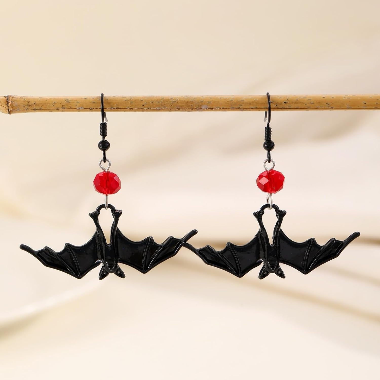 Gothic Bat Earrings for Women Black Red Crystal Spider Earring Punk Vampire Earrings Halloween Cosplay Party Jewelry