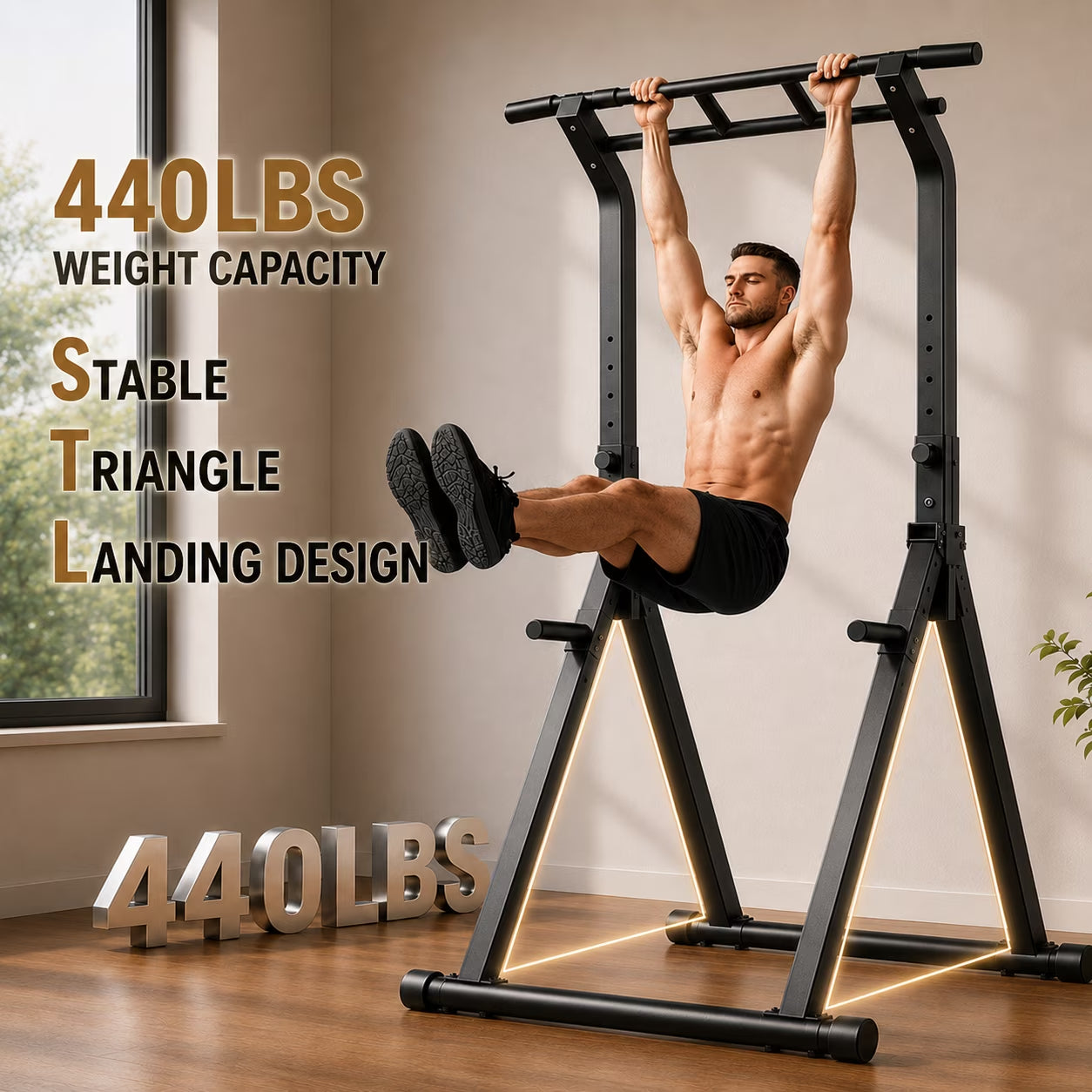 Pull up & Dip Bar Station, Multi-Function Home Gym Strength Training Equipment for Men & Women Muscle Building