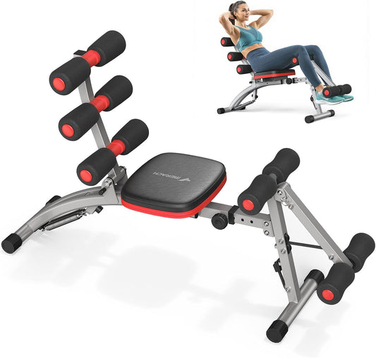 Ab Machine, Adjustable Ab Trainer, Sit up Exercise Equipment 300LBS | Multi-Functional Adjustable Ab Workout Bench, Home Gym Equipment, Automatic Rebound, Core Ab Training