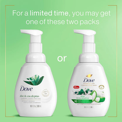 Dove Foaming Hand Wash Aloe & Eucalyptus Protects Skin 4 Count 10.1 Oz | for Frequent Handwashing, Helps Protect from Dryness, with Aloe and Eucalyptus, for the Sink, Aloe & Eucalyptus